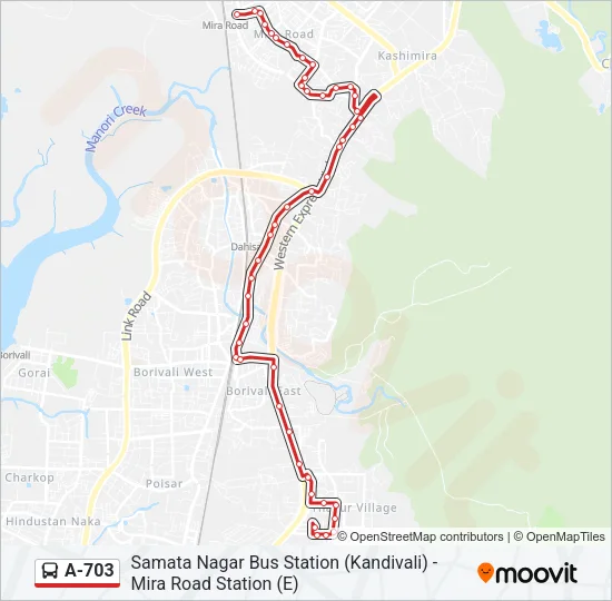 A-703 Bus Line Map