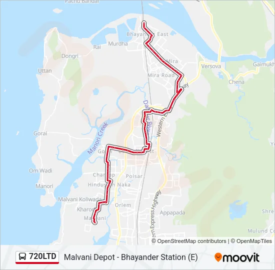 720LTD Bus Line Map
