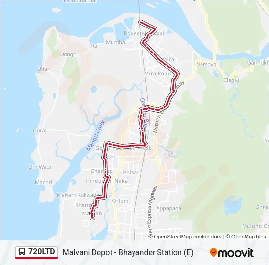 720LTD Bus Line Map