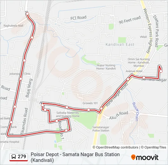 279 Bus Line Map