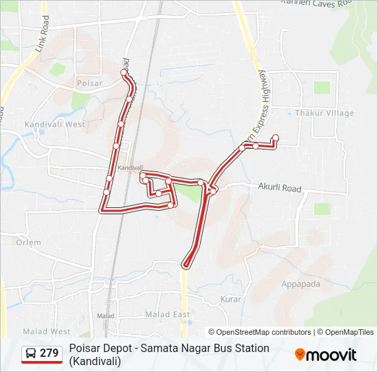 279 Bus Line Map