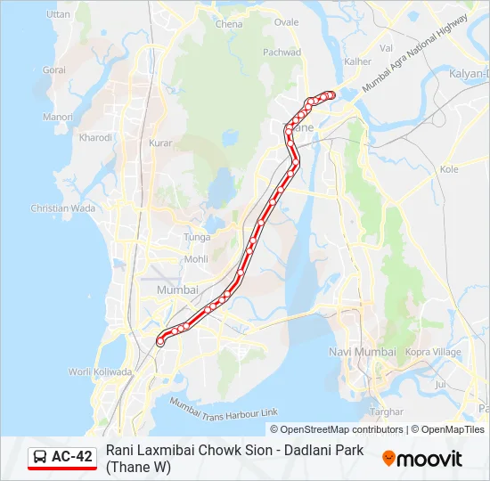AC-42 Bus Line Map