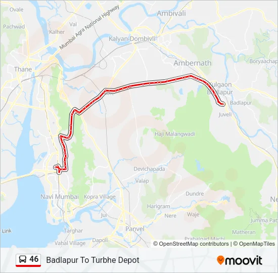 46 Bus Line Map