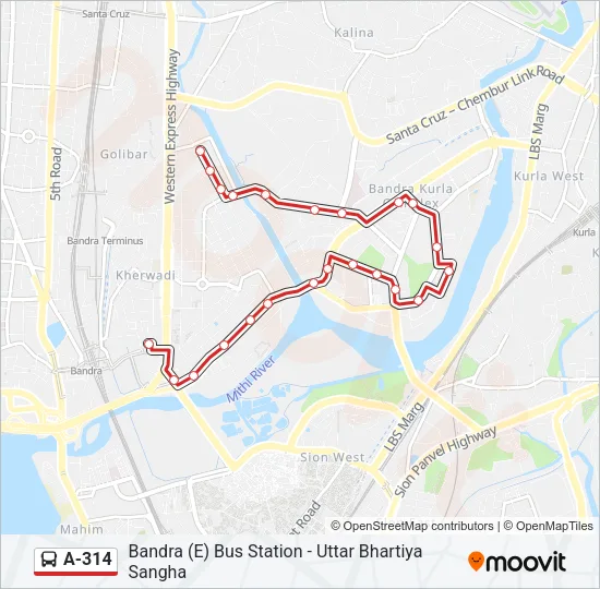 A-314 Bus Line Map