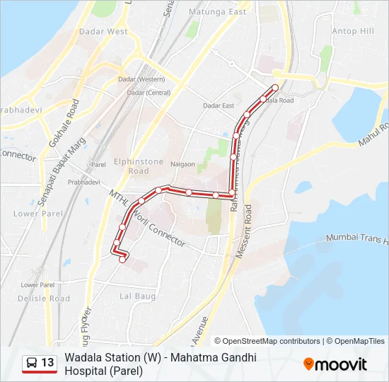 13 Bus Line Map