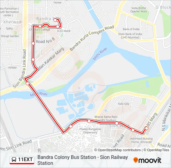 11EXT Bus Line Map
