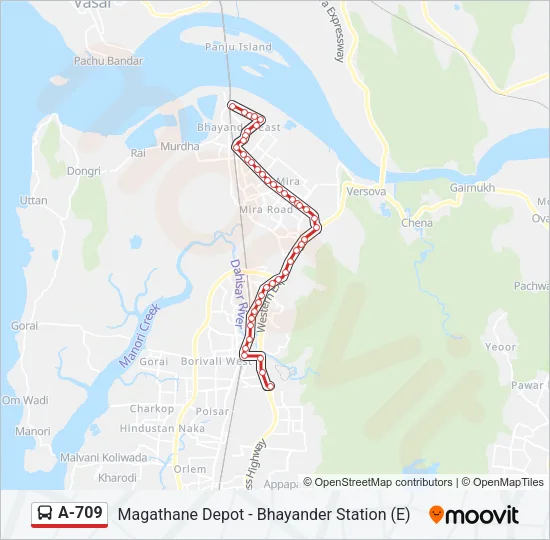 A-709 Bus Line Map
