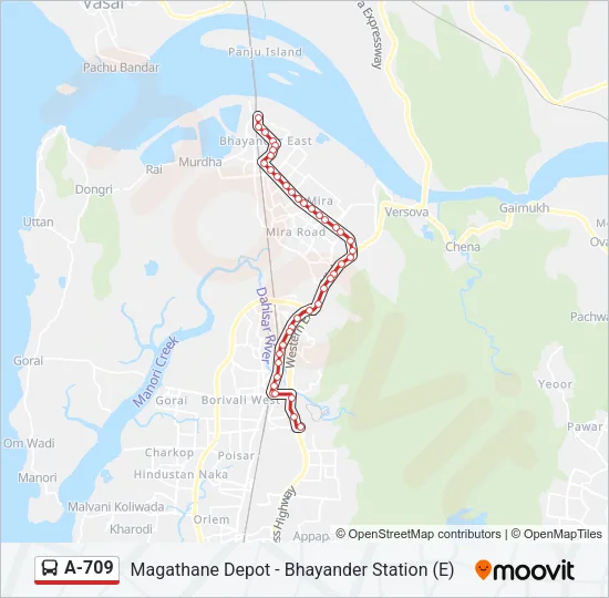 A-709 Bus Line Map