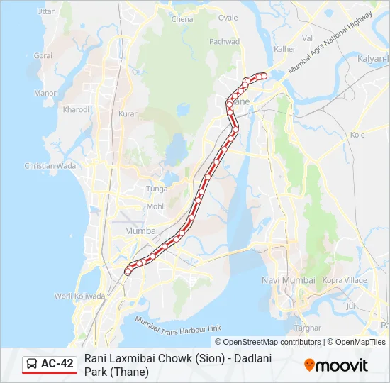 AC-42 Bus Line Map