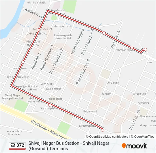 372 Bus Line Map