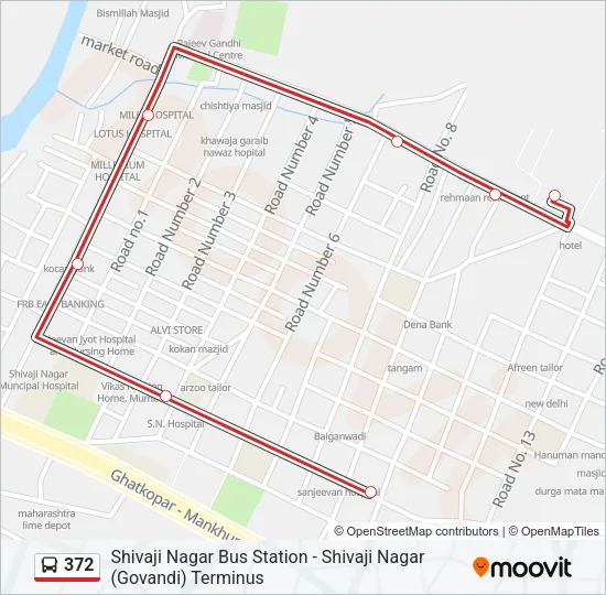372 Bus Line Map