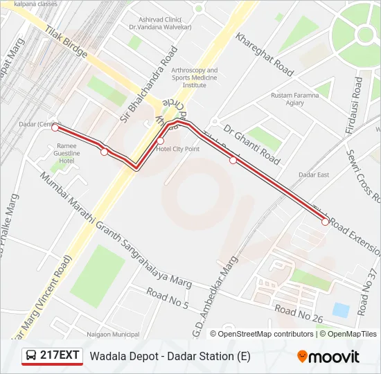 217EXT Bus Line Map