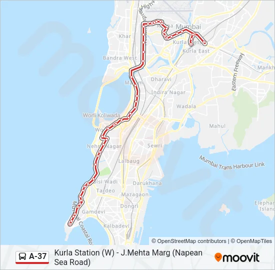 A-37 Bus Line Map