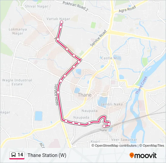 14 Bus Line Map