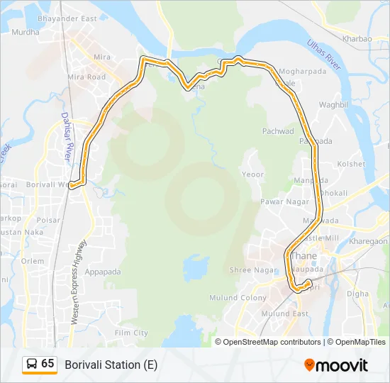 65 Bus Line Map