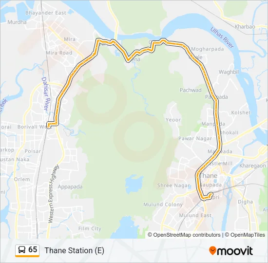 65 Bus Line Map