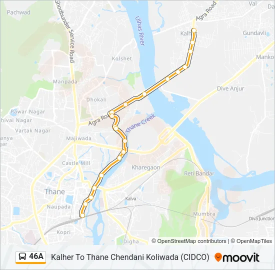 46A Bus Line Map