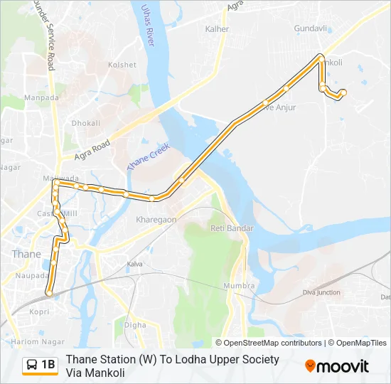 1B Bus Line Map
