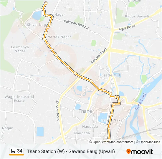 34 Bus Line Map