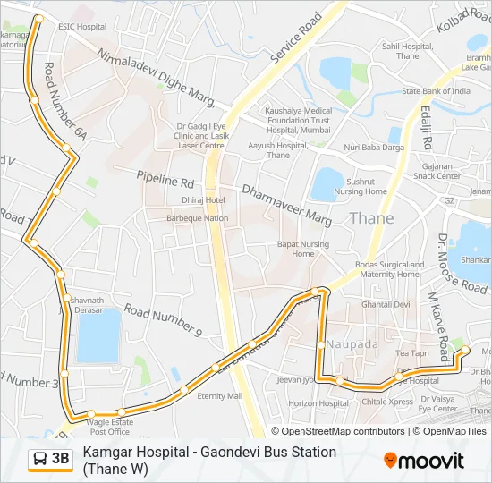 3B Bus Line Map