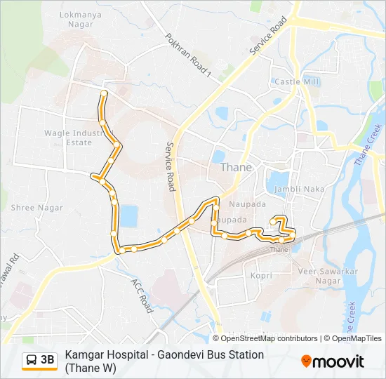 3B Bus Line Map