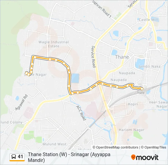 41 Bus Line Map