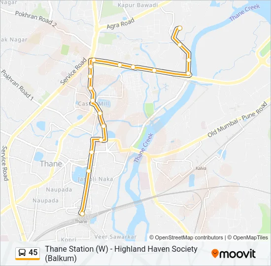 45 Bus Line Map