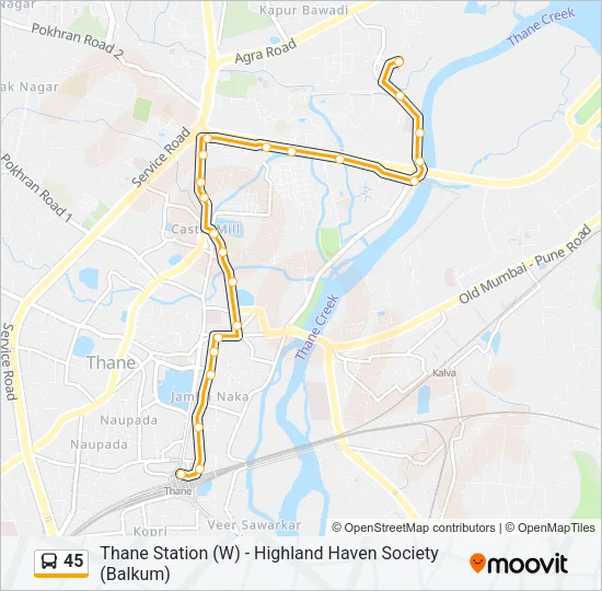 45 Bus Line Map