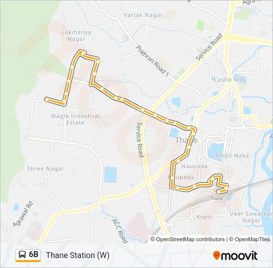 6B Bus Line Map