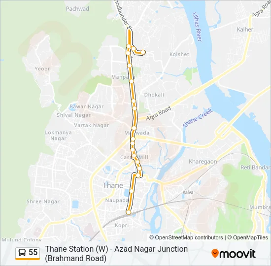 55 Bus Line Map