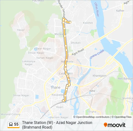 55 Bus Line Map