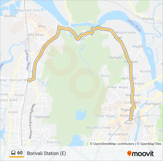 60 Bus Line Map