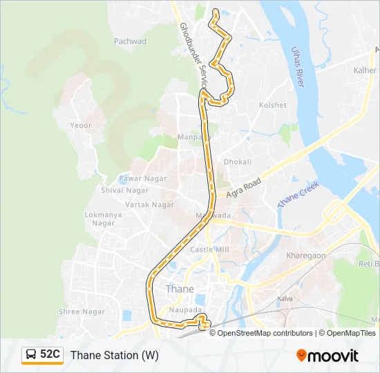 52C Bus Line Map