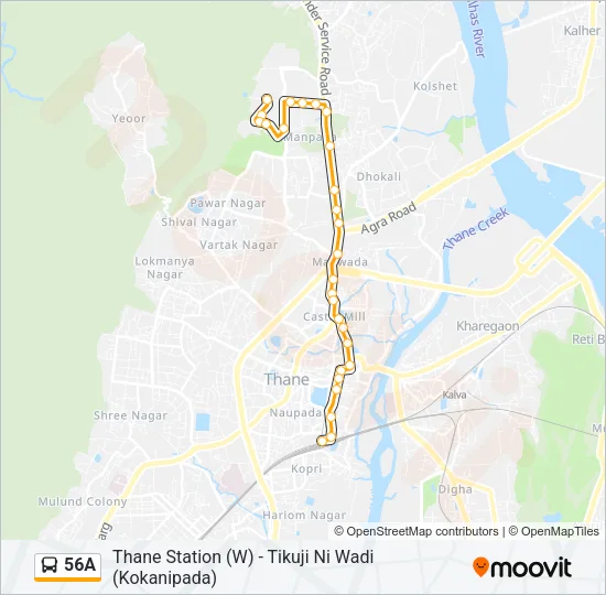 56A Bus Line Map