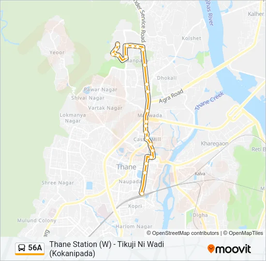 56A Bus Line Map