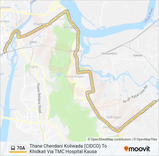 70A Bus Line Map