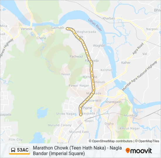 53AC Bus Line Map