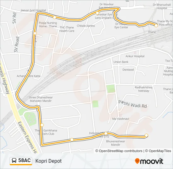 58AC Bus Line Map