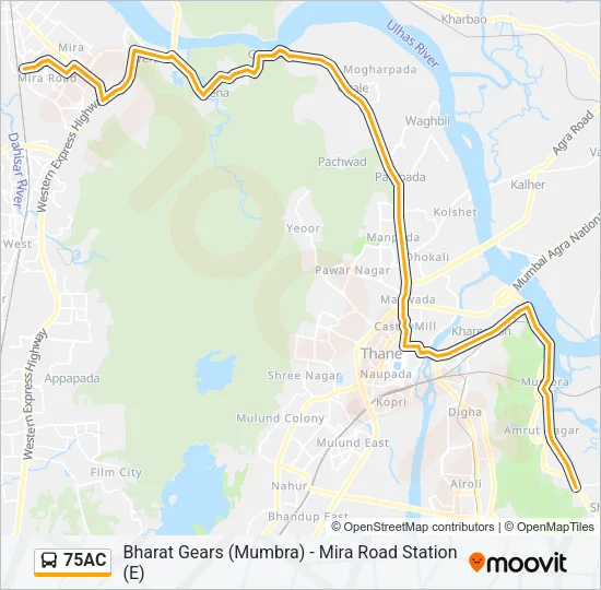 75AC Bus Line Map