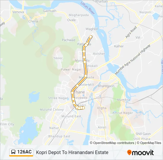 126AC Bus Line Map