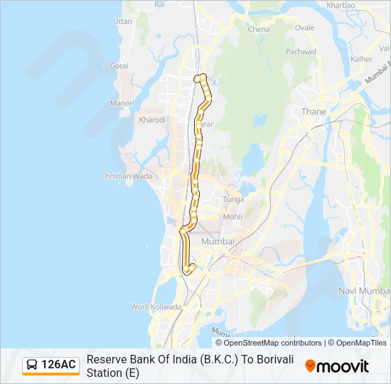 126AC Bus Line Map