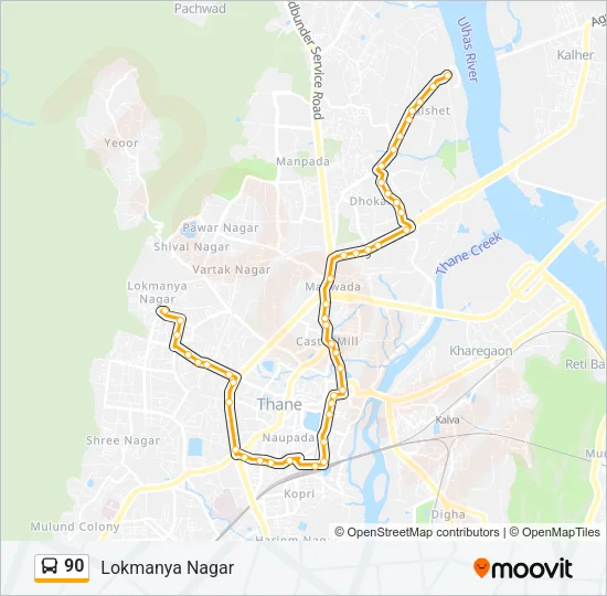 90 Bus Line Map