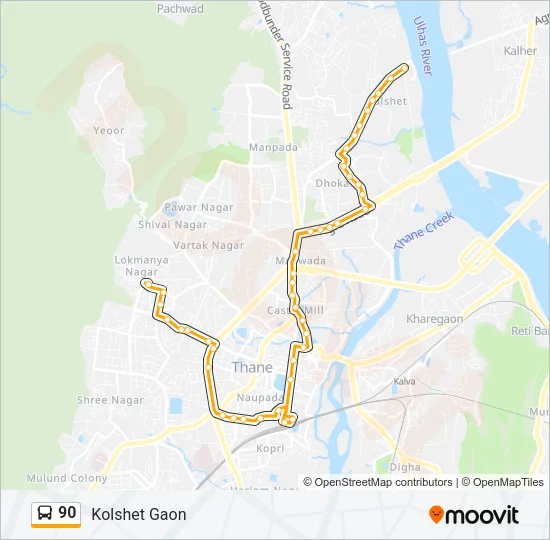 90 Bus Line Map