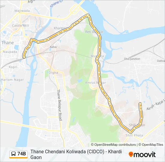 74B Bus Line Map