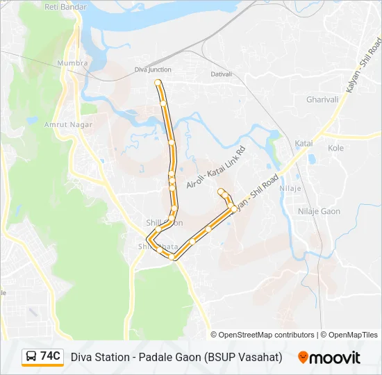 74C Bus Line Map