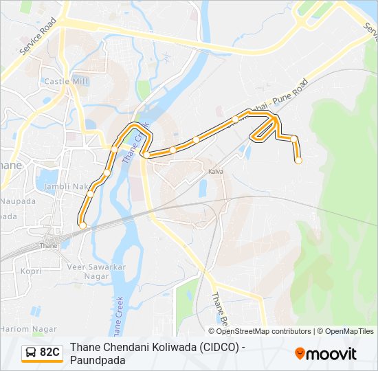 82C Bus Line Map