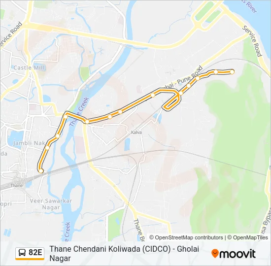 82E Bus Line Map