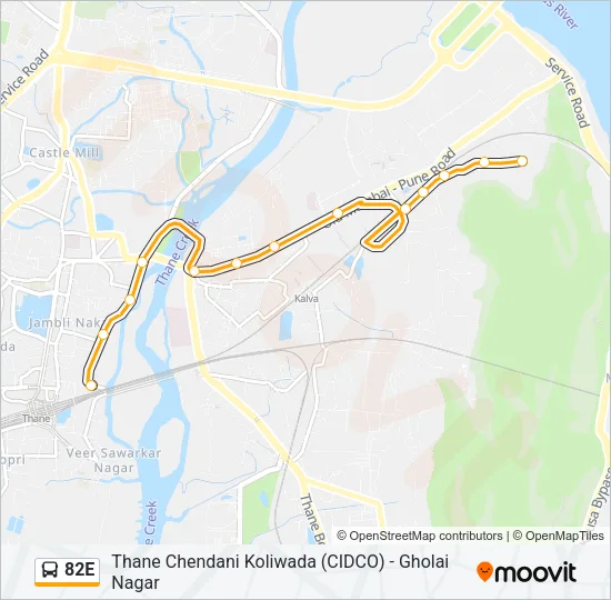 82E Bus Line Map