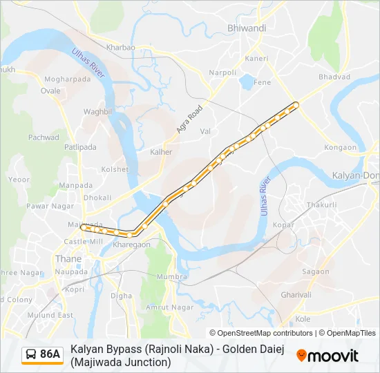 86A Bus Line Map