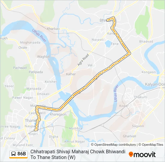 86B Bus Line Map
